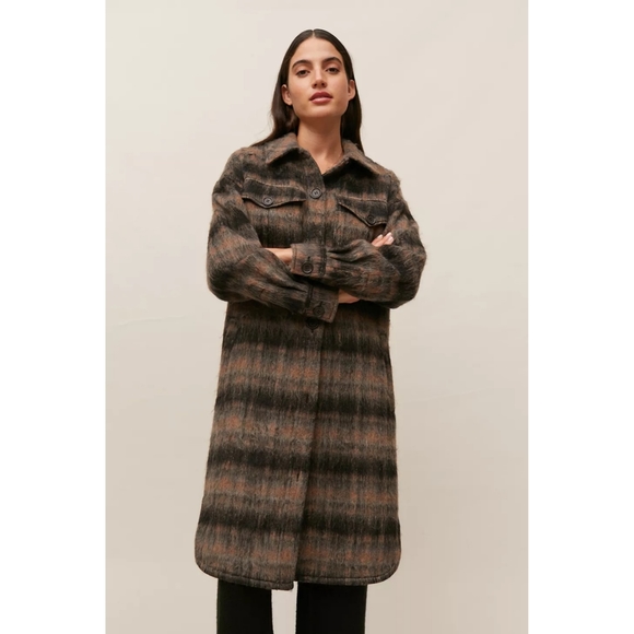 7 For All Mankind Brushed Plaid long shacket - Picture 6 of 9